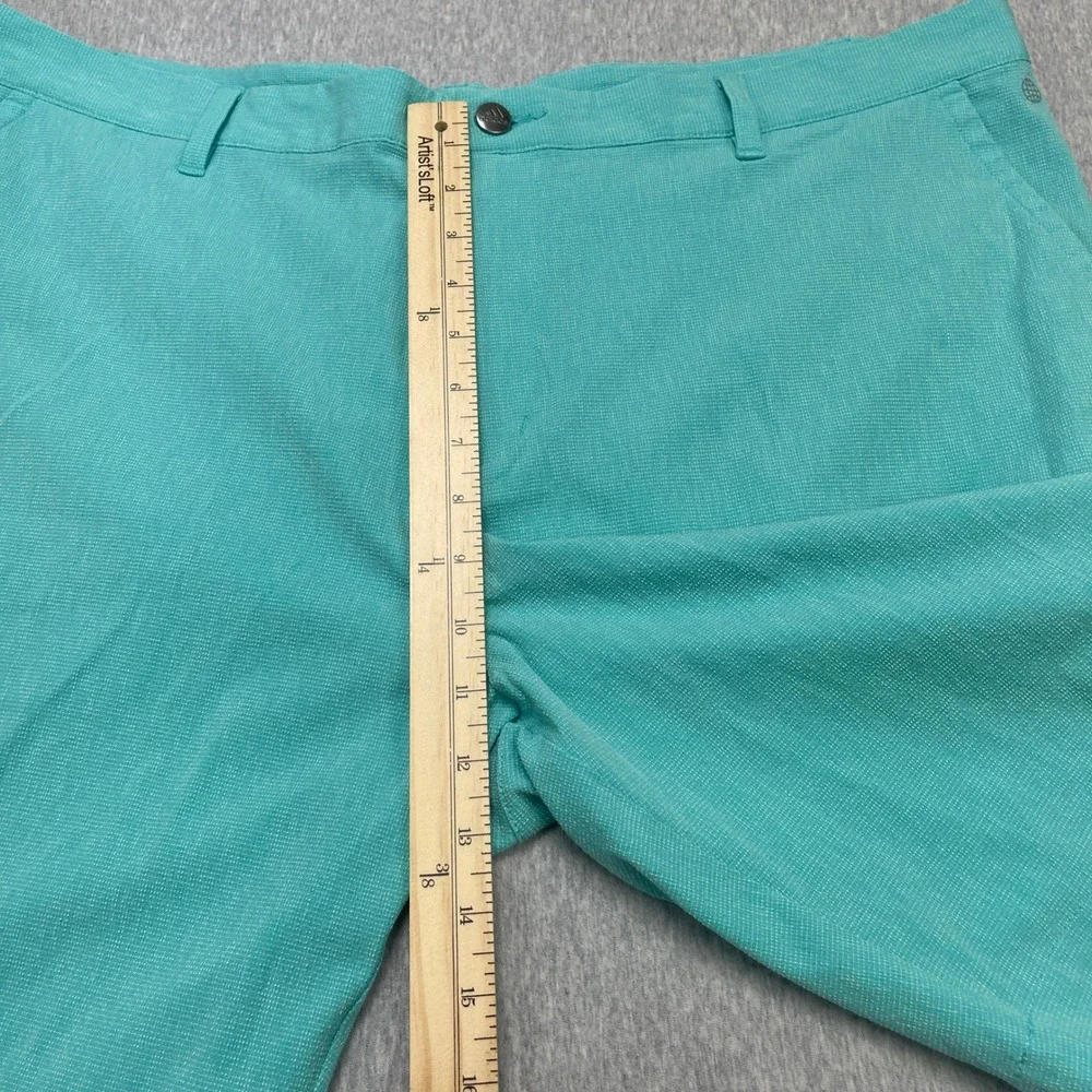 Adidas Shorts Mens 40 Golf Performance Teal Textured Micro-Grid EUC